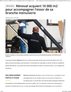 Article API Ouest déménagement RENOVAL Menuiseries à Saumur - 2022
